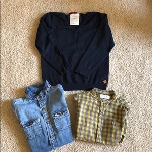 Zara boys sweater and shirt. Abercrombie shirt